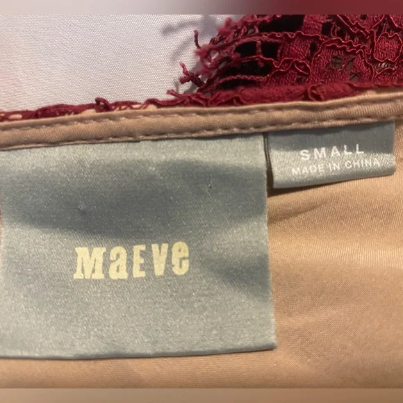 Anthropologie Elsa Peplum Dress Burgundy Lace Size SMALL - Picture 10 of 12